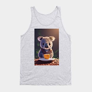 Koala with a cup mug of morning coffee Tank Top